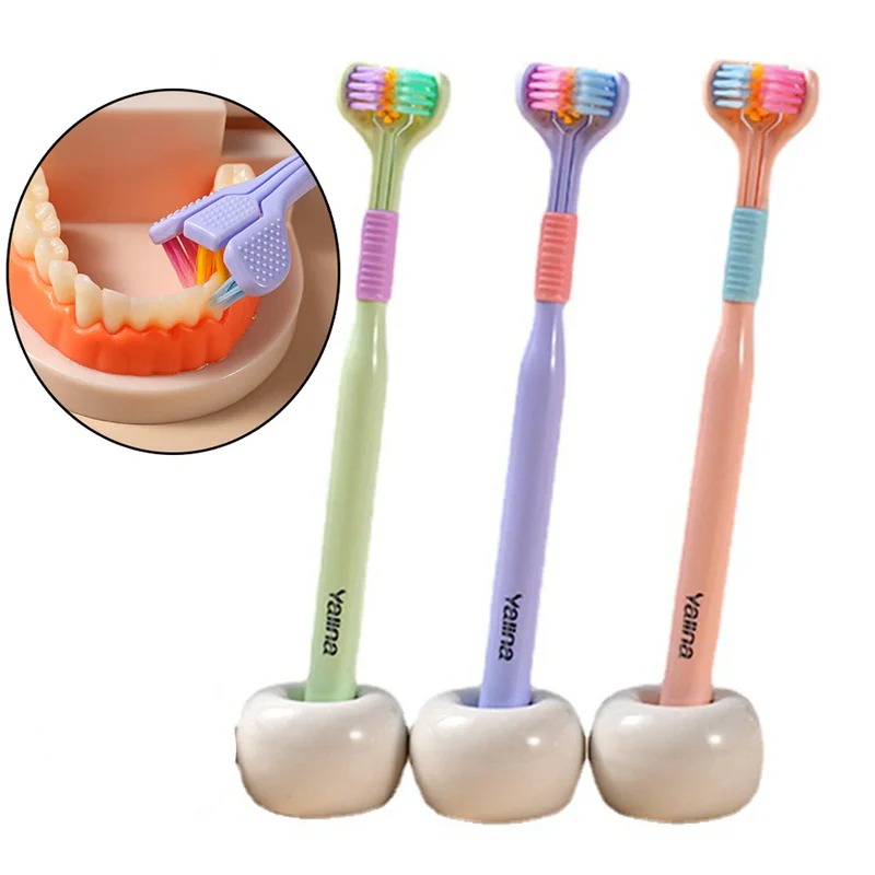3 pcs - 3-Sided Toothbrush 3D Stereo Ultra Fine